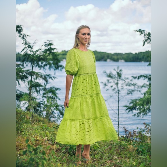 Astrid Dresses & Skirts - Astrid Europe Bound Green Eyelet Dress
